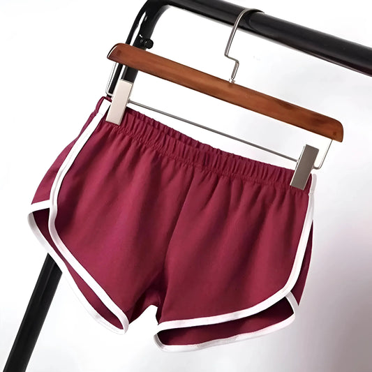 Burgundy Sport Shorts with White Trim