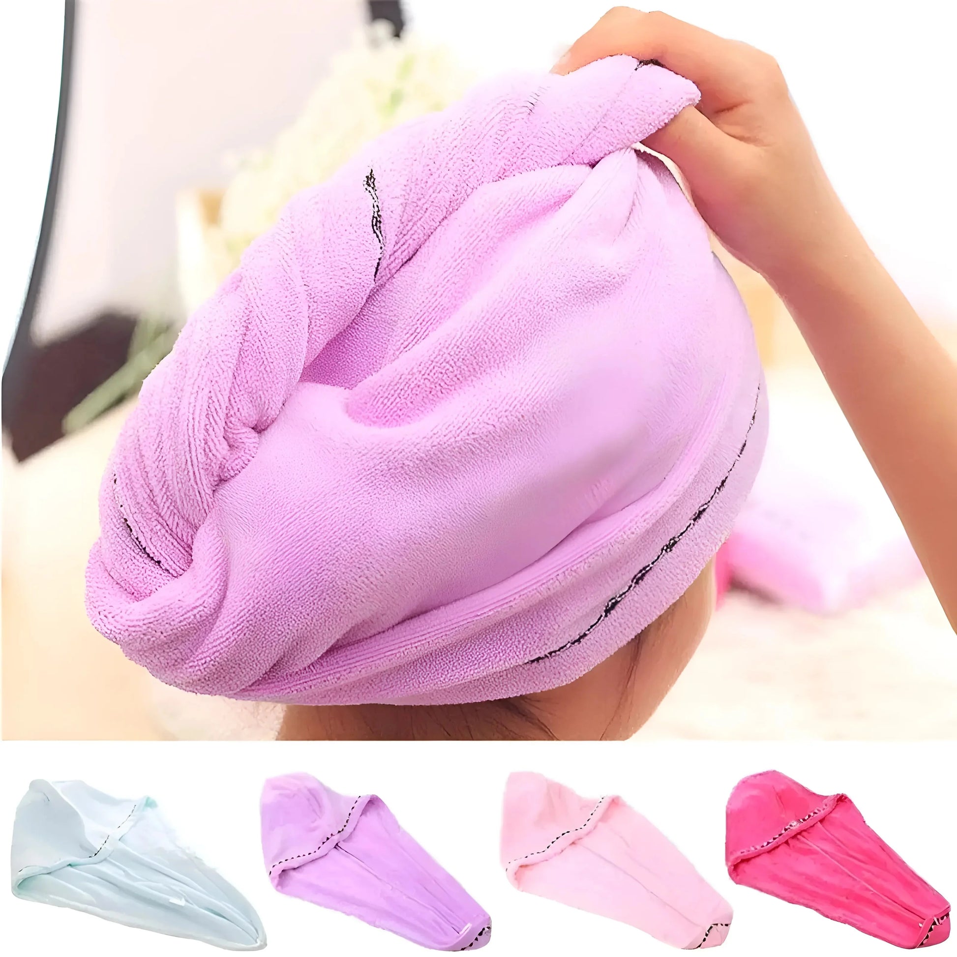 Decorative Hair Towel with Trim