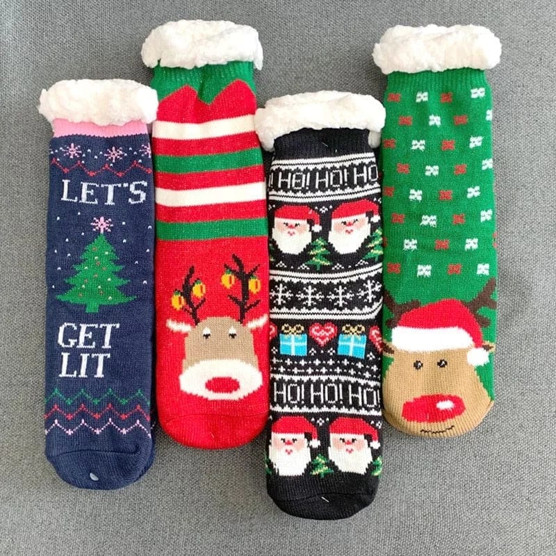  Dicke Damensocken mit weihnachtlichem Motiv