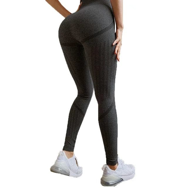 Dunkelgrau Sportleggings mit Zierstreifen