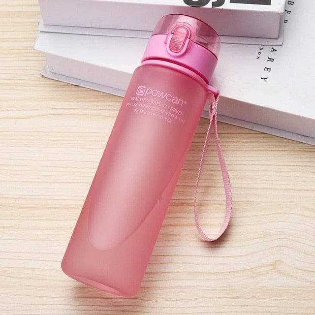 Dunkelpink Wasserflasche mit Inschriften