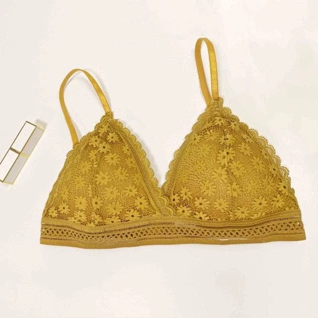 Gelb Bralette-BH aus Spitze