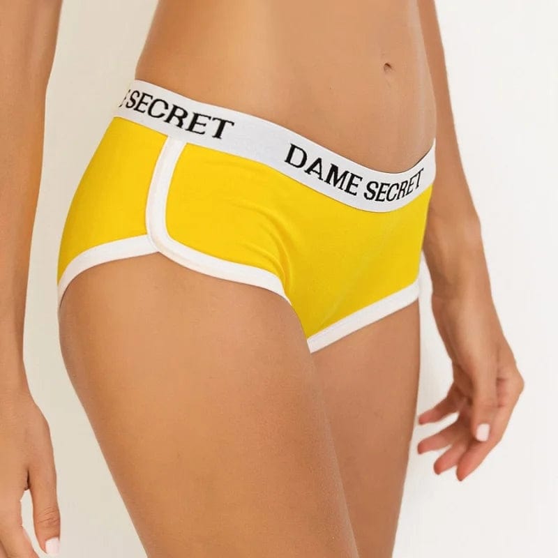 Gelb Damen-Boxershorts mit breitem Gummizug