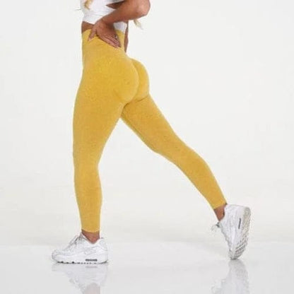 Gelb Sportleggings mit Push-up-Effekt