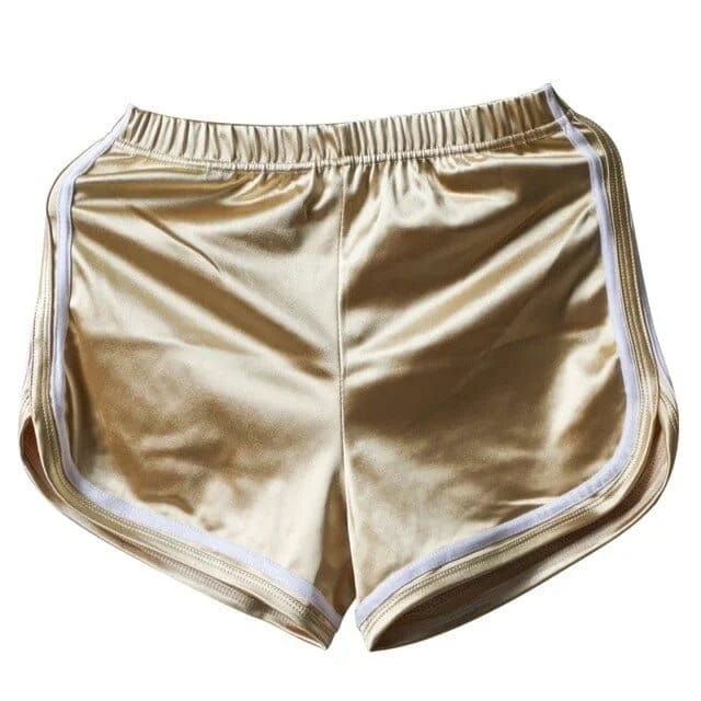 Golden Schimmernde Sportshorts