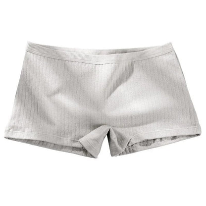 Grau Gerippte Boxershorts für Damen