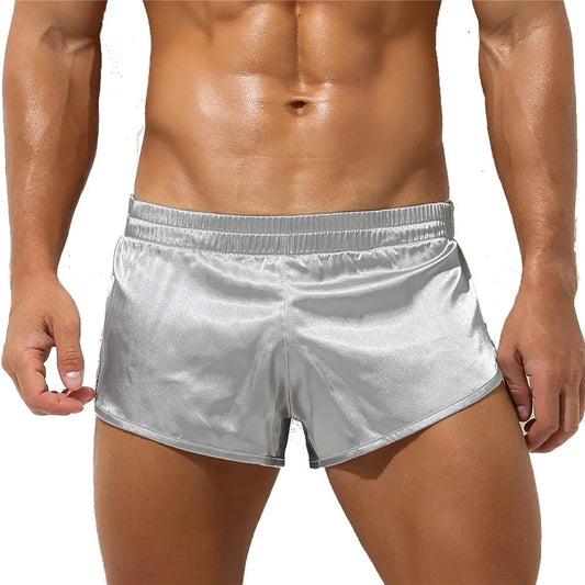 Grau Herren-Boxershorts aus Satin