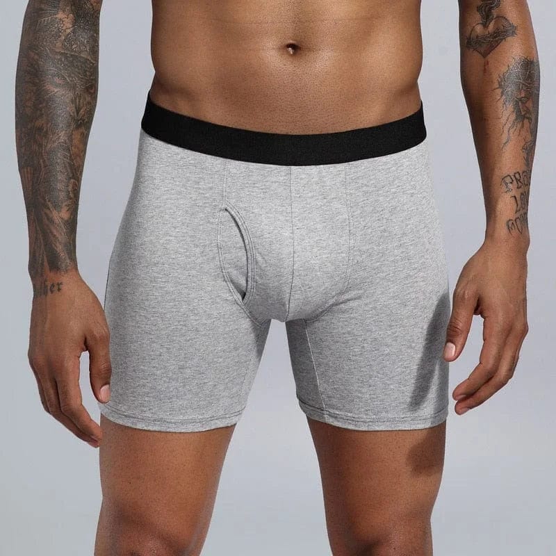 Grau Herren-Boxershorts mit längerem Bein