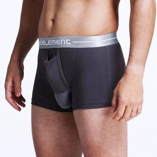 Grau Herren-Boxershorts mit Stabilisierung