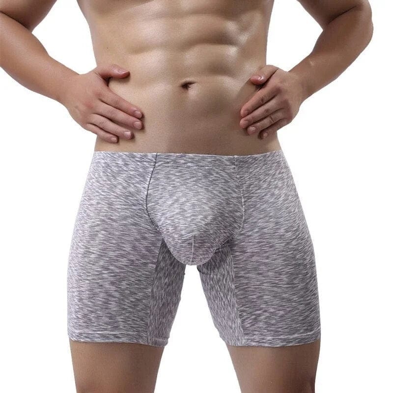 Grau Lange, atmungsaktive Boxershorts für Herren