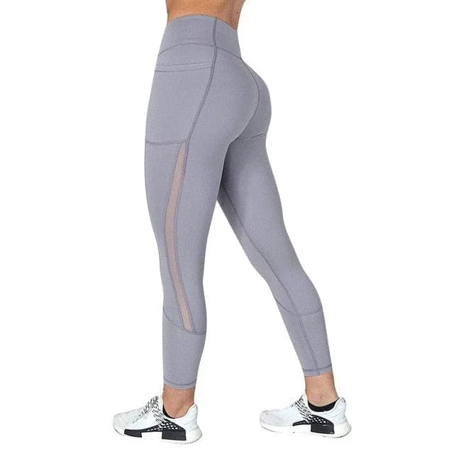 Grau Sportleggings mit Tasche