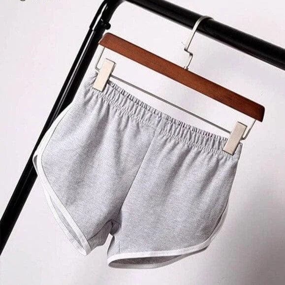 Grau Sportshorts mit weißem Rand