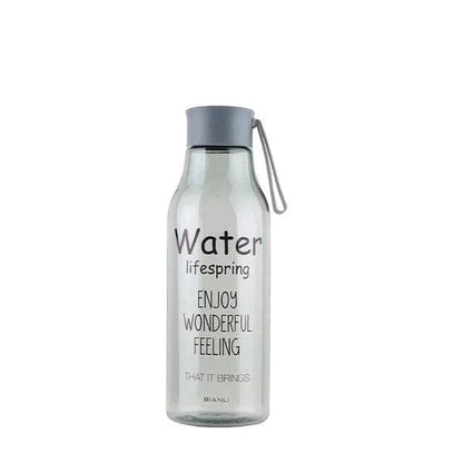 Grau Wasserflasche mit Inschriften