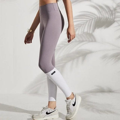 Grau Zweifarbige Sportleggings