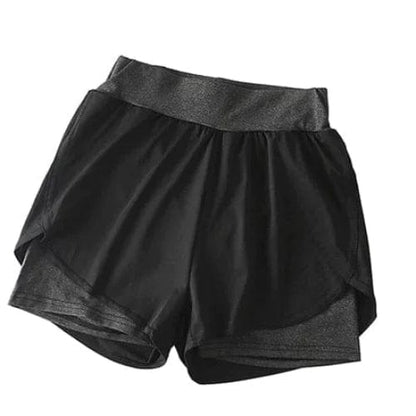 Grau Zweifarbige Sportshorts