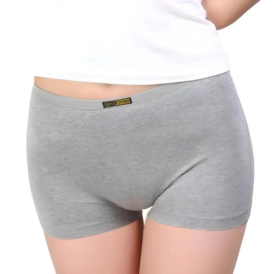 Grey Cotton Women's Boxer Shorts