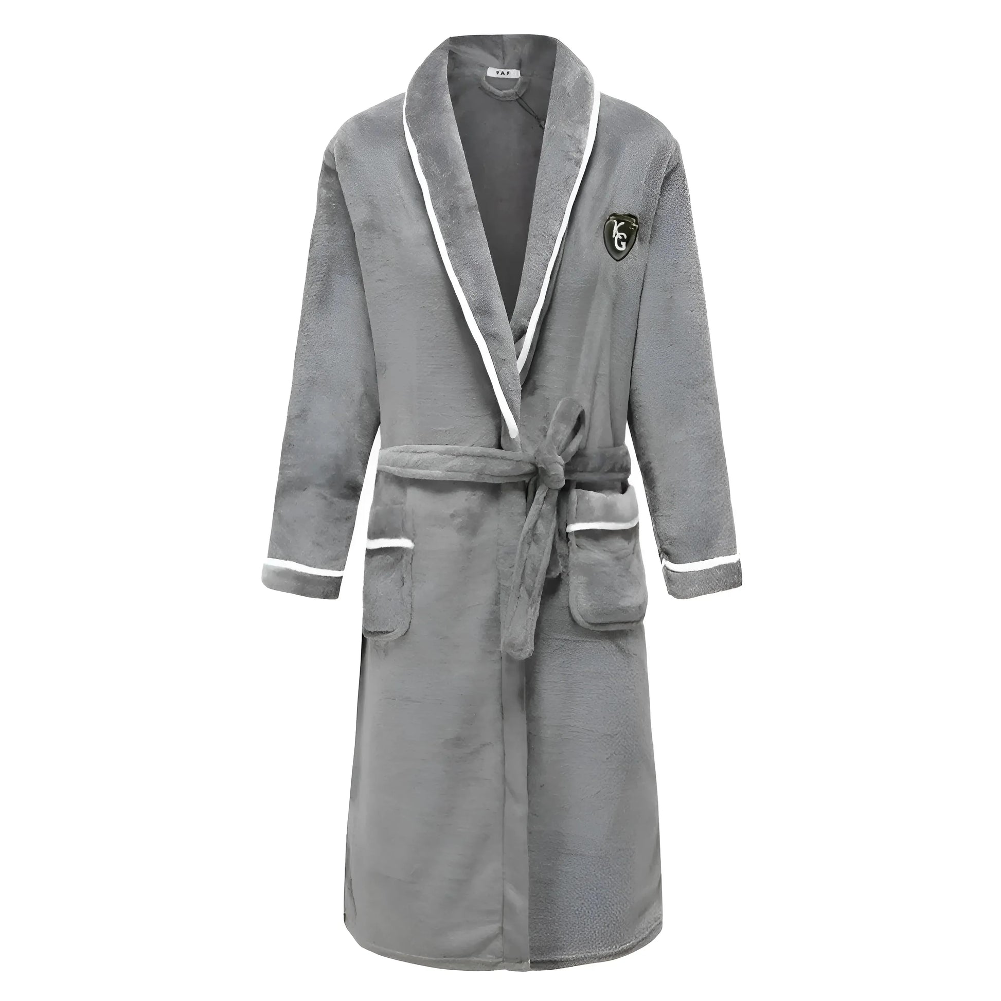 Grey Men's Plush Bathrobe