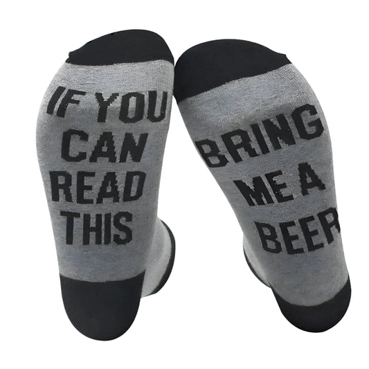 Grey Men's Socks with Funny Quotes