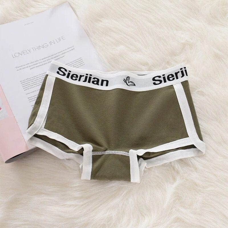 Grün Damen-Boxershorts mit Besatz