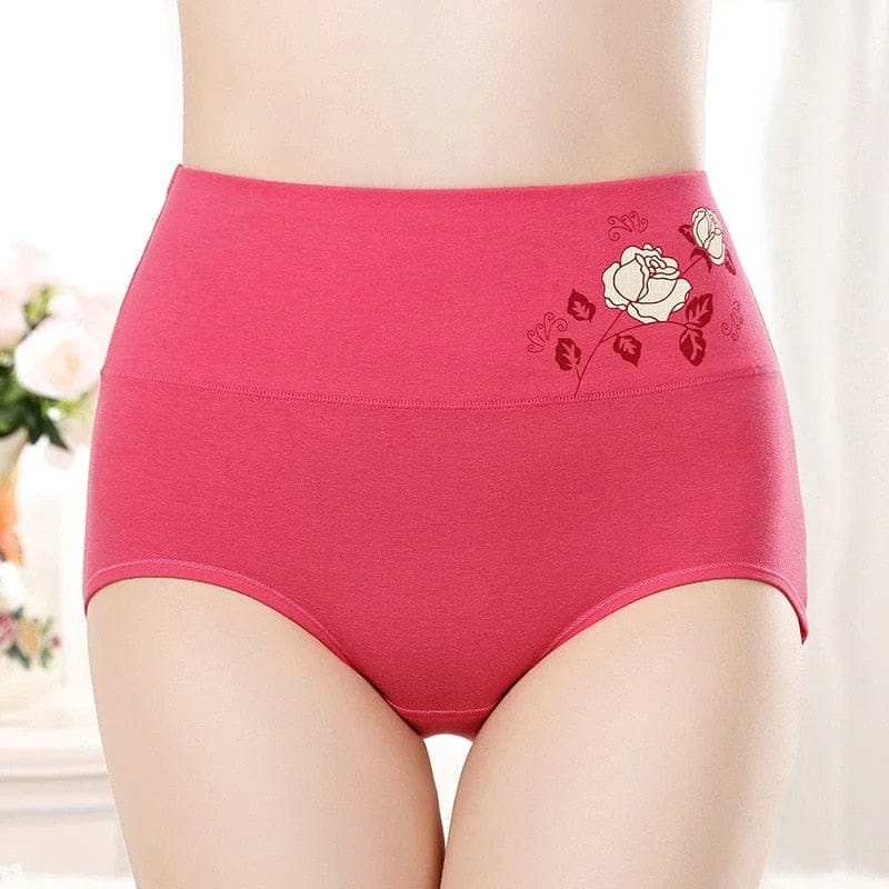 Himbeere Hoch taillierter Slip mit dekorativer Rose