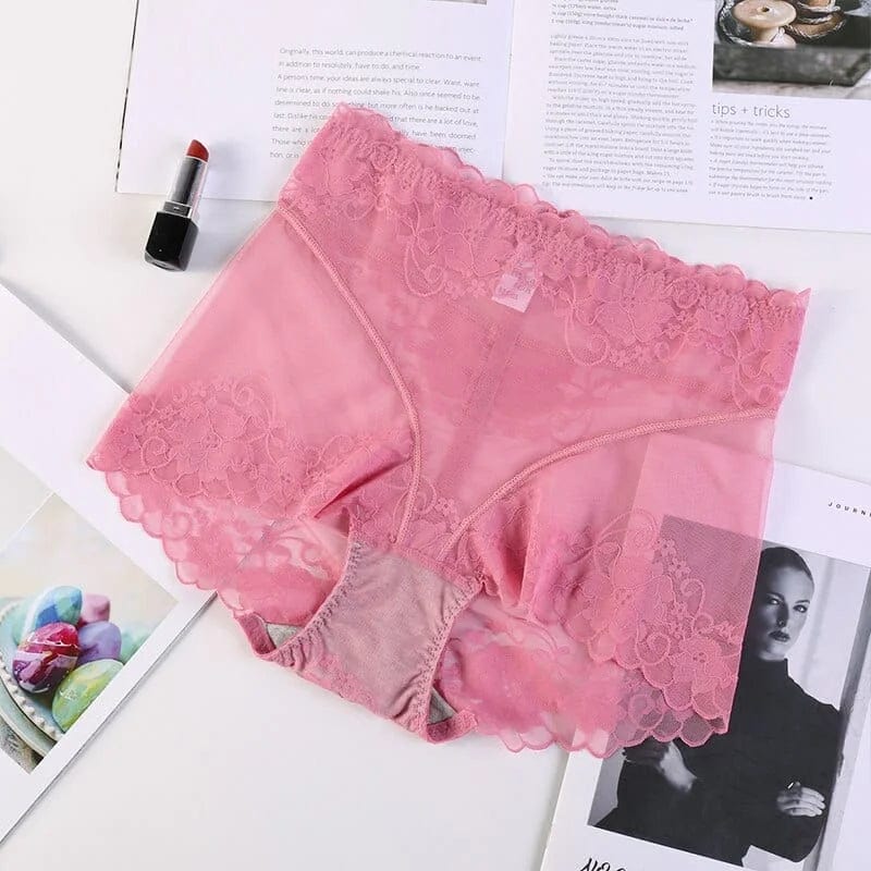 Himbeere Transparente Boxershorts für Damen