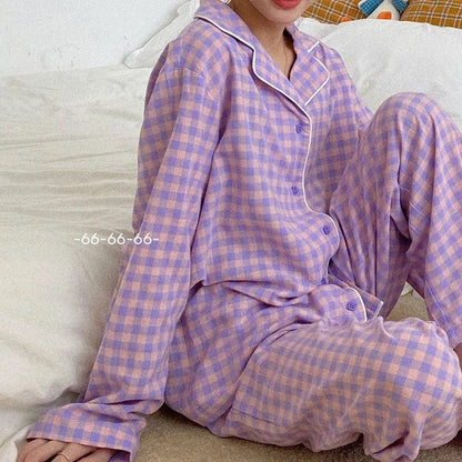  Karierter Damenpyjama