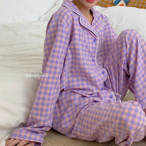 Karierter Pyjama für Damen - zaletta.de