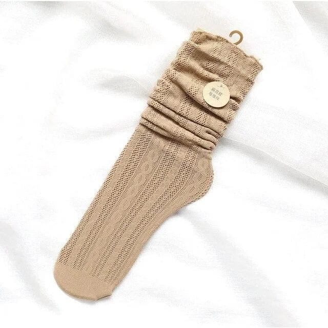 Khaki Durchbrochene Damensocken