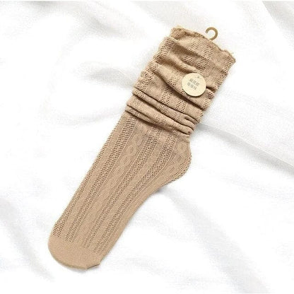 Khaki Durchbrochene Damensocken