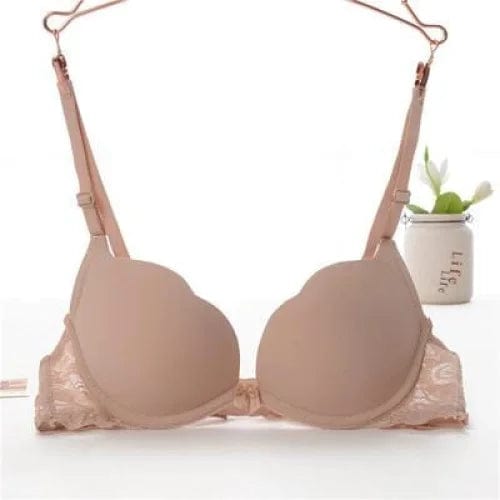 Khaki Push-up-BH mit Spitzenverschluss