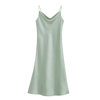 Khaki Smooth Nightdress with Split