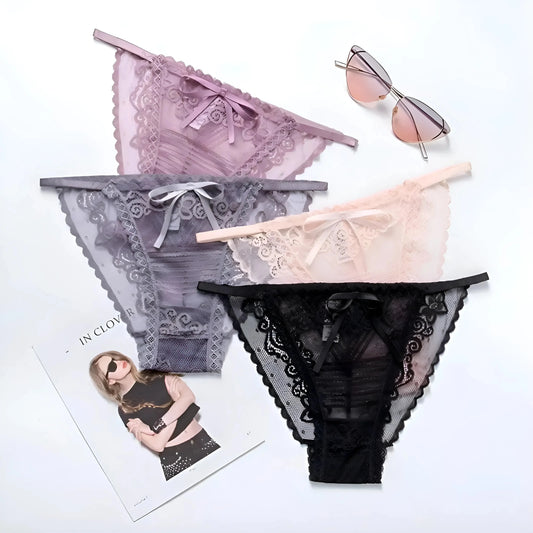 Lace Knickers with Thin Elastic Band