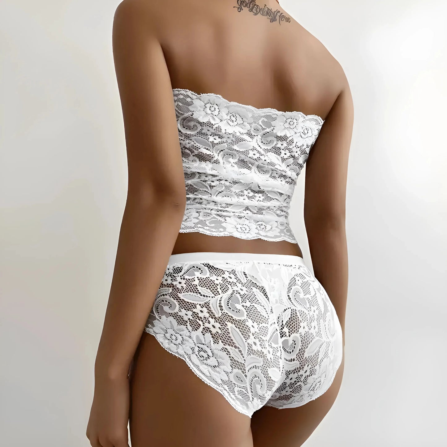 Lace Lingerie Set with Corset-Style Top