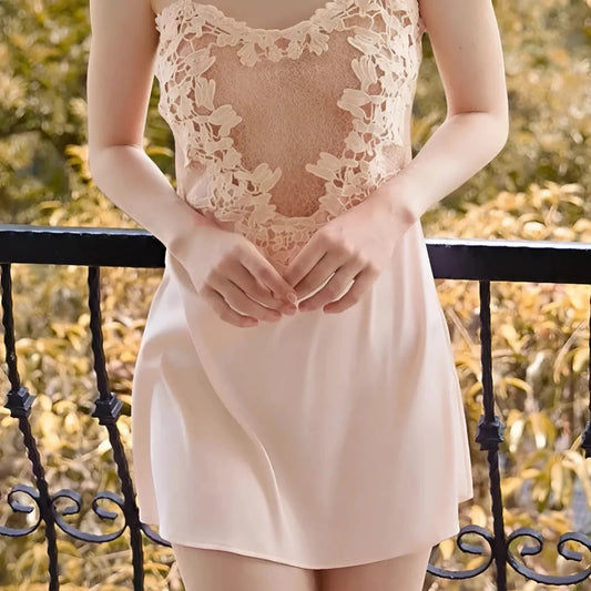 Lace Nightdress with Mesh Bust Detail