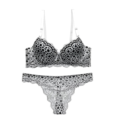 Lace Spot Print Lingerie Set