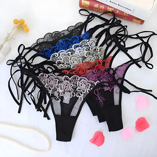 Lace String Thong with Hip Ties