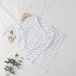 Langärmeliger gepunkteter Schlafanzug für Kinder - Weiß /