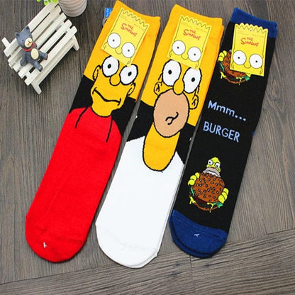  Lange Herrensocken mit der Simpsons-Familie