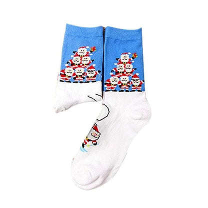  Lange Socken mit weihnachtlichen Mustern