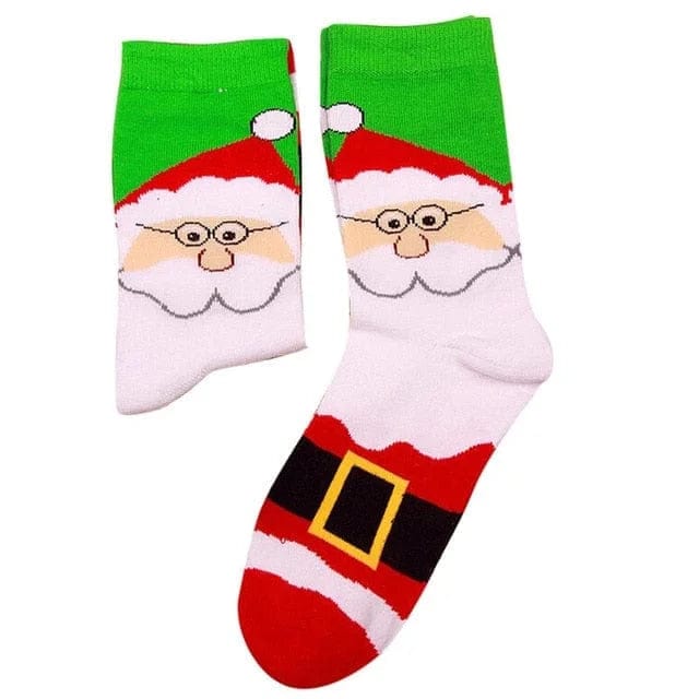  Lange Socken mit weihnachtlichen Mustern