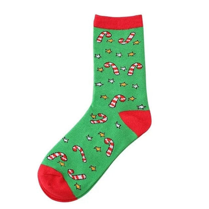  Lange Socken mit weihnachtlichen Mustern