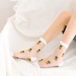 Lange transparente Socken mit Früchten - zaletta.de