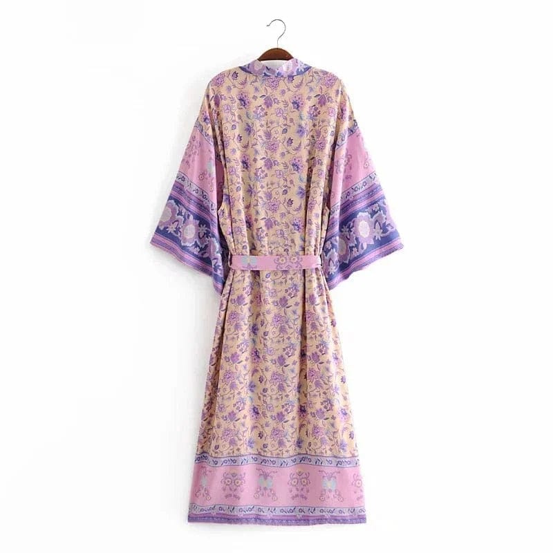  Langer Strandkimono im Boho-Stil