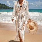 Langes Pareo-Strandkleid aus Spitze - Weiß / Universal
