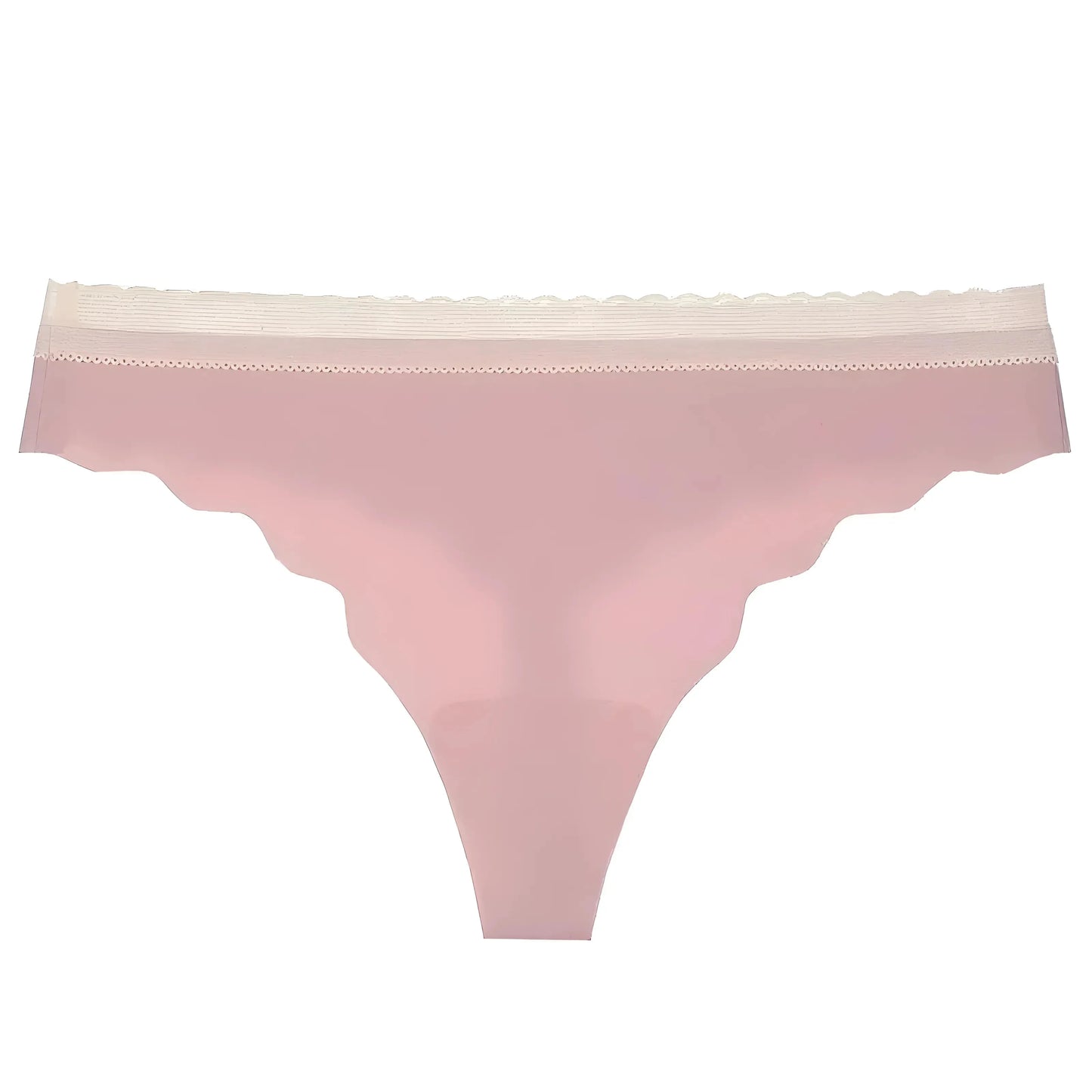 Light Pink Seamless Lace String Panties