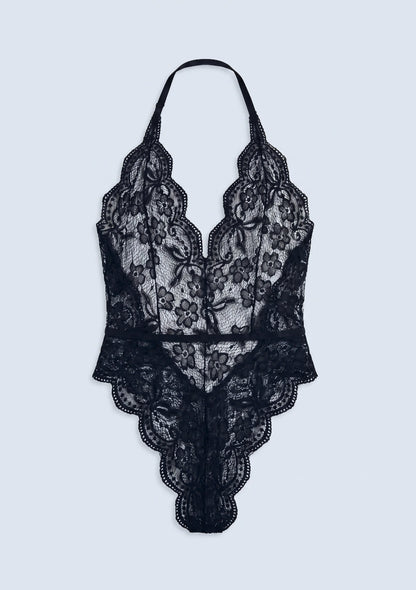 Spitzen-Bodysuit mit offenem Rücken