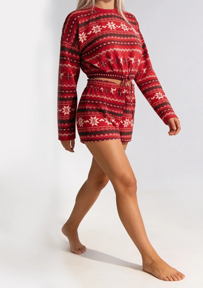 Festliches kurzes Pyjama-Set für Damen