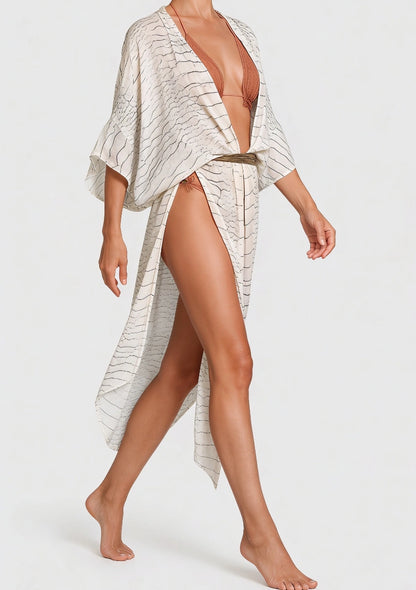 Tiermuster Strandkimono