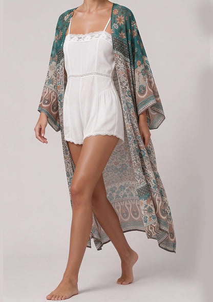 Musterter Strand-Kimono