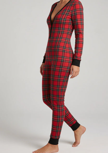Damen Weihnachtsdruck Einteiler Pyjama